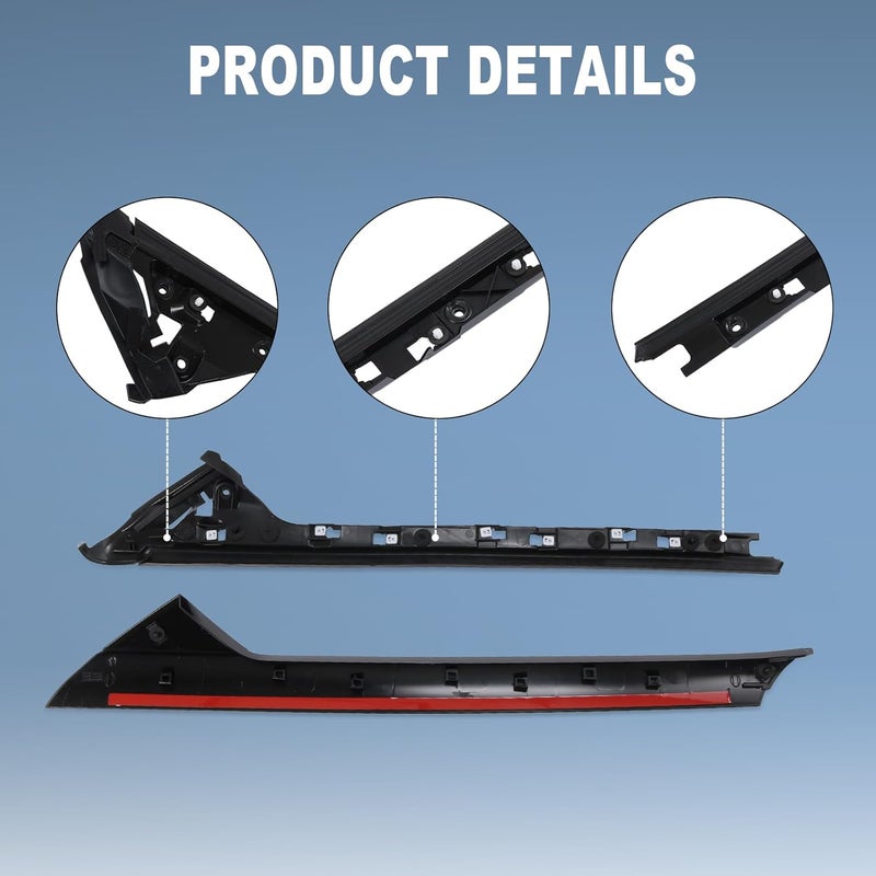 CARMOCAR A-Pillar Molding Trim Kit Outer and Inner Trim Set Replacement for 2011-2019 Ford Explorer 4 Door Utility (Left & Right) Replaces 926-451 926-450 - Image 4